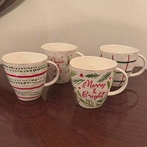 Lenox Holiday Mug Set - Red, Green, and White - set of four (4) mugs